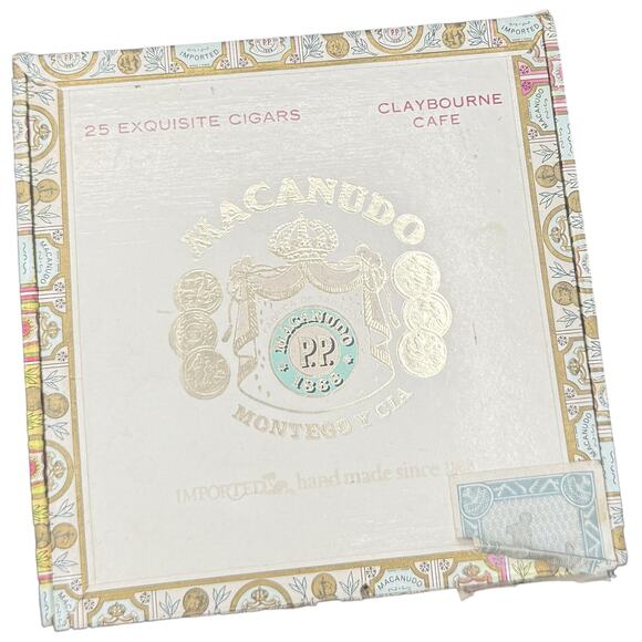 Macanudo Other - 🚬 Macanudo Claybourne Cafe 25 Cigar Box Montego Y Cia Vintage Storage Decor